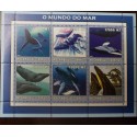 A) 2002, MOZAMBIQUE, WHALES, LIFE FAUNA, MNH, MULTICOLORED, BLOCK OF 6