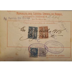 A) 1918, BRAZIL, RIO BRANCO, EDUCATION AND LIBERTY STAMP