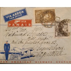 A) 1940, BRAZIL, VIA PANAIR, FROM FEDERAL DISTRICT TO ARGENTINA, AIRMAIL