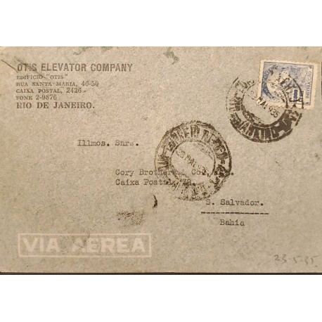 A) 1935, BRAZIL, FROM RIO DE JANEIRO, TO BAHIA, AIRMAIL, EDUCATION STAMP