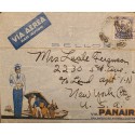 A) 1940, BRAZIL, PANAIR, FROM RIO DE JANEIRO TO NEW YORK-UNITED STATES, AIRMAIL, ROY BARBOSA STAMP