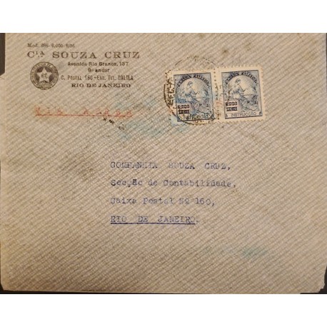 A) 1934, BRAZIL, FROM SAO PAULO TO RIO DE JANEIRO, AIRMAIL, EDUCATION STAMPS