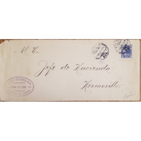 J) 1916 MEXICO, JUAREZ, CIRCULATED COVER, FROM MEXICO TO HERMOSILLO