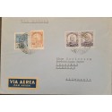 A) 1941, BRAZIL, VIA CONDOR, FROM SAO PAULO TO GERMANY, AIRMAIL, COMMERCE, EDUCATION AND ROY BARBOSA STAMPS