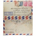 A) 1950, SPAIN, FROM LUGO TO CARIBBEANM AIRMAIL, SLOGAN CANCELATION SMOKE CUBAN TOBACCO, GRAL FRANCO STAMPS