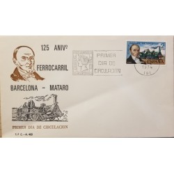 A) 1974, SPAIN, RAILWAY, FDC, BARCELONA – MATARO, XF