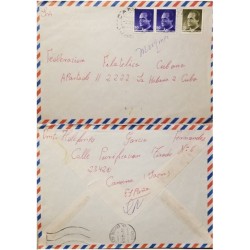 A) 1947, SPAIN, FROM CANDELARIO TO CARIBBEAN, AIRMAIL, CANCELATION