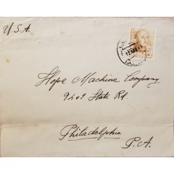 A) 1949, SPAIN, COVER SHIPPED TO PHILADELPHIA-UNITED STATES, GRAL GRANCO STAMP