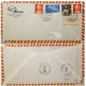 A) 1961, SPAIN, FIRST FLIGHT NEW YORK, FROM MADRID TO DOMINICAN REPUBLIC, AIRMAIL, LEANDRO MORATIN AND THE PLUNDER STAMPS
