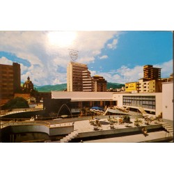 L) 1969 COLOMBIA, AVIANCA, 50 YEARS, AIRPLANE, CITY, MEDELLIN, ARCHITECTURE, POSTCARD
