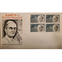 A) 1963, SPAIN, POPE PABLO VI, FDC, CONCILIO VATICANO II, MADRID