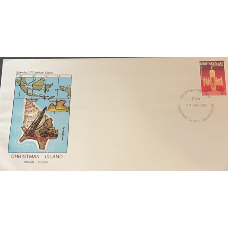 M) 1983 CHRISTMAS ISLAND, INDIAN OCEAN, CANDLES, RED, CHRISTMAS GRETINGS. STANDARD PHILAPELIC COVER