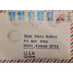 A) 1997, SPAIN, SEAL DAY, FROM LUGO TO MIAMI-UNITED STATES, KING JUAN CARLOS STAMPS