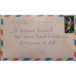 A) 1992, SPAIN, COVER SHIPPED TO MEXICO, AIRMAIL, OLYMPIC RIDER STAMP