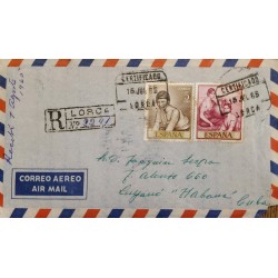 A) 1965, SPAIN, FROM LORCA TO CARIBBEAN, AIRMAIL, CERTIFIED
