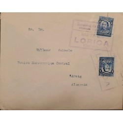 L) 1926 COLOMBIA, SANTANDER, BLUE, 4C, LORICA (BOLIVAR), CIRCULATED COVER FROM COLOMBIA TO GERMANY
