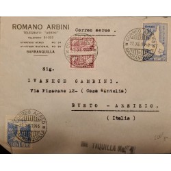 L) 1946 COLOMBIA, MAP, SOUTH AMERICA, 15C, BLUE, COMMUNICATIONS PALACE 1/2C, RIVER, AIR SUPPORT, AIRMAIL