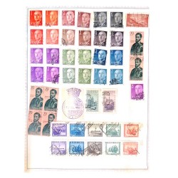 M) 1954 – 1955, SPAIN, GENERAL FRANCO, MARIAN YEAR, FLY AIR, ALBUM PAGE, MINT A USED, ALBUM PAGE IS NOT INCLUDED ONLY THE STAMPS