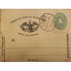 J) 1885 MEXICO, 1 CENT, POSTAL STATIONARY, MEXICAN POSTAL SERVICE, EAGLE, NEWSPAPER, CIRCULATED COVER, FROM JALAPA