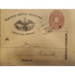 J) 1885 MEXICO, 2 CENTS, POSTAL STATIONARY, MEXICAN POSTAL SERVICE, EAGLE, NEWSPAPER, CIRCULATED COVER, FROM JALAPA
