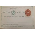 J) 1885 MEXICO, NUMERAL, 2 CENTS, EAGLE, UNIVERSAL POSTAL UNION, POSTAL STATIONARY