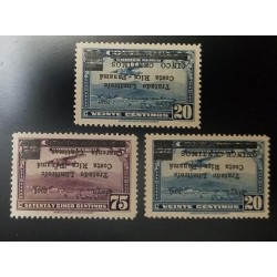 A) 1945, COSTA RICA, AIRMAIL WITH INVERTED OVERPRINT, SIGNED SANABRIA, AMERICAN BANK NOTE, MNH
