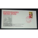 A) 1998, MEXICO, JOINT MEXICAN FESTIVITIES WITH THE UNITED STATES, FDC, RED CIRCULAR CANCELLATION