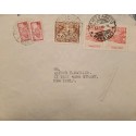 L) 1946 COLOMBIA, COMMUNICATIONS PALACE, 1/2C, COFFEE 5C BROWN, NATURE, 15C, RED, AIRMAIL, CIRCULATED COVER