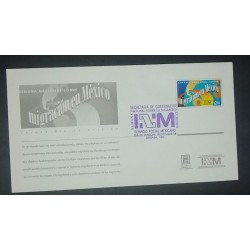 A) 1998, MEXICO, NATIONAL MIGRATION WEEK, FDC, CANCELLATION OF THE SECRETARY OF GOVERNMENT