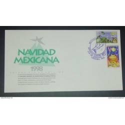 A) 1998, MEXICO, FDC, MEXICAN CHRISTMAS, CHILDREN'S DESIGN CONTEST FOR POSTCARD