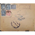 L) 1930 COLOMBIA, SANTANDER, 4C, SCADTA, 20C, RED, 30C, BLUE, AIRMAIL, CIRCULATED COVER FROM COLOMBIA TO CHICAGO