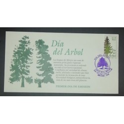 A) 1998, MEXICO, TREE DAY, FDC, WITH BLUE CANCELLATION SEAL, XF