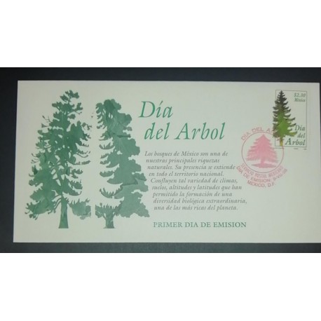 A) 1998, MEXICO, TREE DAY, FDC, WITH RED CANCELLATION SEAL, XF