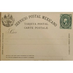 J) 1887 MEXICO, HIDALGO HEAD, MEDALLON, EAGLE, POSTAL STATIONARY, POSTCARD, MEXICAN POSTAL SERVICE