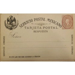 J) 1887 MEXICO, HIDALGO, POSTCARD, POSTAL STATIONARY, EAGLE, URBAN SERVICE, XF
