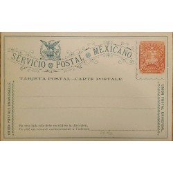 J) 1889 MEXICO, LETTER ON CARRIER, EAGLE, UNIVERSAL POSTAL UNION, POSTCARD, PPOSTAL STATIONARY