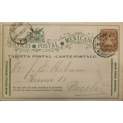 J) 1898 MEXICO, LETTER ON CARRIER, EAGLE, UNIVERSAL POSTAL UNION, CIRCULATED COVER