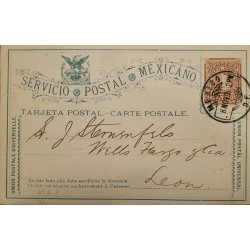 J) 1892 MEXICO, LETTER ON CARRIER, EAGLE, UNIVERSAL POSTAL UNION, CIRCULATED COVER