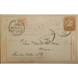 J) 1896 MEXICO, LETTER ON CARRIER, EAGLE INTERIOR SERVICE, CIRCULATED COVER, FROM QUERETARO TO LAREDO