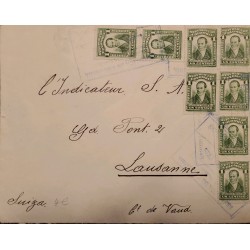 L) 1924 COLOMBIA, CAMILO TORRES, GREEN, UN CENTAVO, CIRCULATED COVER FROM COLOMBIA TO SWITZERLAND