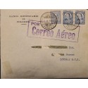 L) 1930 COLOMBIA, SANTANDER, BLUE, 4C, AIRMAIL, RIVER MAGDALENA, AIR SURCHARGE, CIRCULATED COVER FROM COLOMBIA TO LONDON