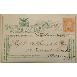 J) 1879 MEXICO, LETTER ON CARRIER, EAGLE, POSTCARD, POSTAL STATIONARY, UNIVERSAL POSTAL UNION