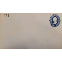 J) 1874 MEXICO, HIDALGO HEAD, 25 CENTS BLUE, POSTAL STATIONARY, CIRCULATED COVER, FROM APAM