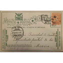 J) 1899 MEXICO, LETTER ON CARRIER, EAGLE, UNIVERSAL POSTAL UNION, POSTCARD, POSTAL STATIONARY