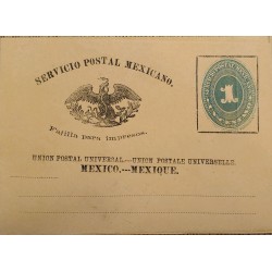 J) 1885 MEXICO, NUMERAL, 1 CENT BLUE, NEWSPAPER WRAPER, XF