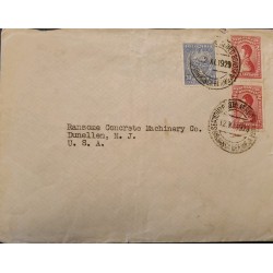 L) 1929 COLOMBIA, NARIÑO, RED, 2C, SCADTA, RIVER MAGDALENA, NATURE, 30C, BLUE, AIRMAIL, CIRCULATED COVER FROM COLOMBIA TO USA