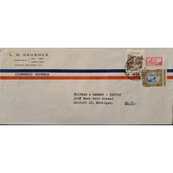 L) 1948 COLOMBIA, NATURE, 60C, COMMUNICATIONS PALACE, 1/2C, ANTONIO JOSE DE SUCRE, AIRMAIL, CIRCULATED COVER FROM
