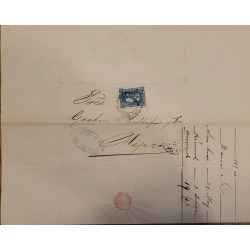 J) 1874 MEXICO, HIDALGO'S HEAD, 25 CENTS BLUE, CIRCULATED COVER, FROM SAN LUIS POTOSI TO MEXICO