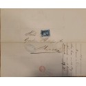J) 1874 MEXICO, HIDALGO'S HEAD, 25 CENTS BLUE, CIRCULATED COVER, FROM SAN LUIS POTOSI TO MEXICO