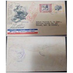 A) 1956, COSTA RICA, MIT LUFTPOST, FROM SAN JOSE TO PANAMA, FDC, AIRMAIL, REGISTERED, NATIONAL INDUSTRIES